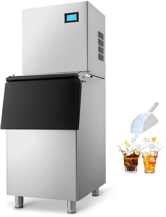 IJsblokjesmachine - Commercieel Horeca - Productie 163 kg/dag - Opslag 113 kg - RVS Behuizing - Zelfreiniging - Touchscreen-bediening van Merkloos