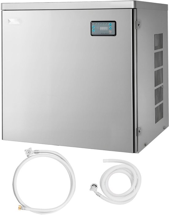 IJsblokjesmachine - Commerciële IJsmachine - 204 kg/dag - RVS - Slim Display - Zelfreinigend - Dikte Instelbaar - Alleen Hoofdeenheid van Merkloos