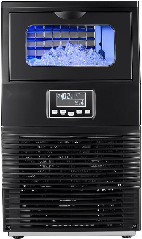 IJsblokjesmachine - Commerciële ijsmachine - Capaciteit 36 kg per dag - Opslag 5 kg - RVS-behuizing - LED-display - Zelfreinigend - Vrijstaand of tafelmodel van Merkloos