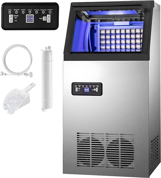 Ijsblokjesmachine Deluxe - Kubus Ijsmachine 25kg/24uur - Commerciële Ijsklontjes Ijsmaker van Merkloos