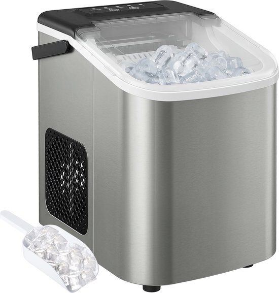 Ijsblokjesmachine - Draagbare ijsmachine - Snel 9 ijsblokjes per 7-10 min - ijsblokjesmachine met zelfreinigende functie - voor thuis kantoor feestjes - zilver