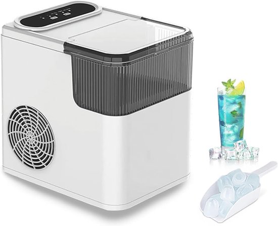 IJsblokjesmachine - Draagbare machine - Drankjes Koelen - Zelfreinigend functie - 12 kg per dag - Zilver