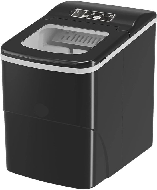 Ijsblokjesmachine - Elektrische Ijsblokjesmachine - Ijsmaker - Ijsmachine - 9 Kubussen elke 8min - Zelfreinigend - met LCD-scherm - 2L - 12 kg/dag - 90W - 220 V-240 V - 50 HZ - 21.2 x 29.5 x 32.6 cm - Zwart van Merkloos