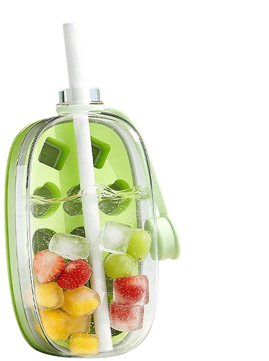 IJsblokjesmachine Fles - IJsvorm Houder - Drank Koelen - Ruimtebesparende Vorm - 20.7 x 10 x 6.8 cm - Grijs