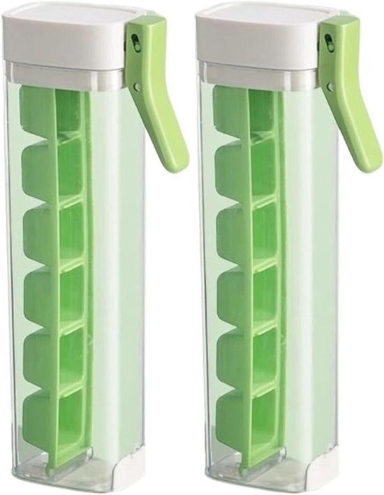 IJsblokjesmachine Handpers - IJsblokjeshouder - Cocktails Maken - Eenvoudige IJs Vrijgave - 6 Vierkante Blokjes - Groen