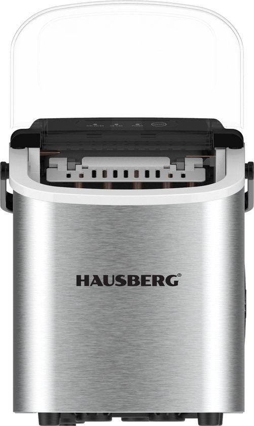 IJsblokjesmachine – IJsblokjes Maker – 12-15kg/24u – 9 IJsblokjes per 6-9 min – 1,2L Watertank – Roestvrijstaal – Stil (40 dB) – IJsschep – 3 Niveaus van Merkloos