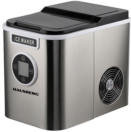 IJsblokjesmachine – IJsblokjes Maker – 12kg/24u – 9 IJsblokjes per minuut – 2,3L Watertank – 3 Maten – Roestvrijstaal – Touchscreen – Automatische Uitschakeling – 55 dB – 120-150W van Merkloos