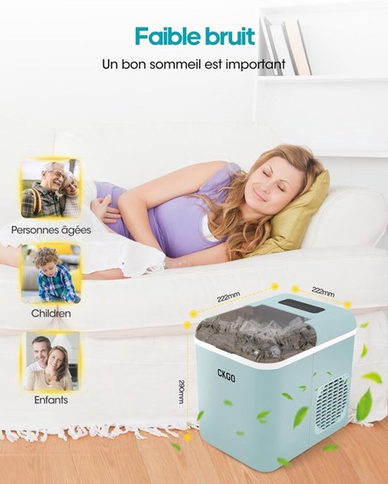 IJsblokjesmachine – IJsblokjesmaker – IJsblokjesapparaat – IJscryomachine – IJsdispenser – Wifi-App Bediening – Zelfreinigend – 15 kg IJs per 24 uur – 9 IJsblokjes in 6-10 Minuten van Merkloos