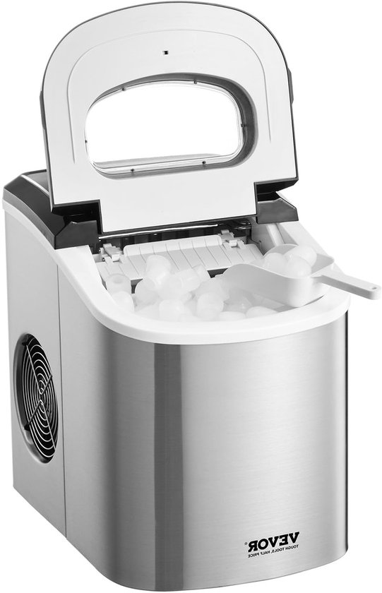 Ijsblokjesmachine – Ijsblokjesmaker – Tafelijsmachine – Ijsmachine – Compacte Ijsmachine – Snelle Productie in 6 Minuten – Zelfreinigend Programma van Merkloos