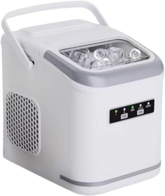 Ijsblokjesmachine - Ijsblokmakker - Ijsmachine - 2,0 Liter - 9 Blokjes in 6 Minuten - Zelfreinigende Elektrische Ijsmachine - Wit van Merkloos