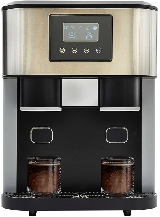 IJsblokjesmachine – IJscrusher – IJsbereider – Tafelmodel – ABS Kunststof – 16 Ronde IJsblokjes – Automatische Reiniging van Monzana