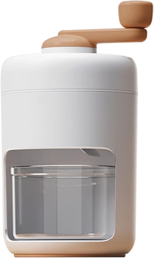 Ijsblokjesmachine - ijsmachine - Handmatige Ijsmachine voor Geschaafd Ijs - Premium Ijsbreker - met Roestvrijstalen Messen - Sneeuwkegel en Slush Maker - met Antislipbodem - Handbediende Ijs Crusher - voor Smoothies en Cocktails - Wit