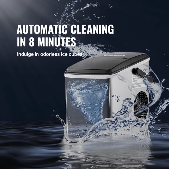 IJsblokjesmachine - IJsmachine - IJsblokjesmakers - IJmaschine Zelfvriezend - Automatische Reiniging - 13KG Per 24u - Bulled Ice - Draagbaar van Merkloos
