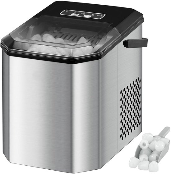 IJsblokjesmachine - IJsmachine - Snelle IJsbereiding - Zelfreinigende Functie - 12 kg per dag - Zilver