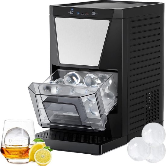 Ijsblokjesmachine - IJsmaker Bolvormig - Dranken Koelen - Kristalheldere Bollen - 5 cm - Zilver