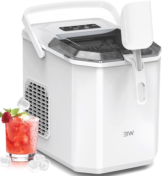 IJsblokjesmachine - IJsmaker - Dranken Koelen - Snel IJs Maken - 12 kg per dag - Wit