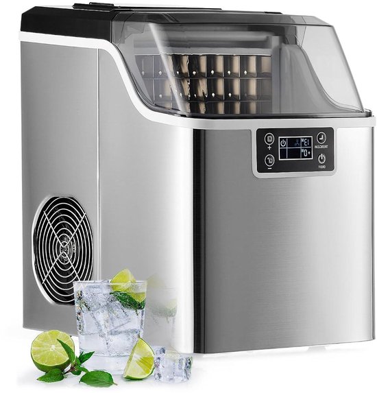 IJsblokjesmachine - IJsmaker - Dranken Koelen - Zelfreinigende Functie - 22 kg/dag - Zilver