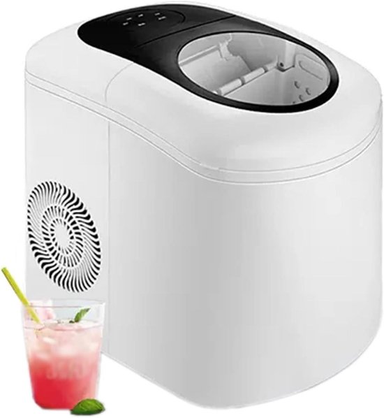 IJsblokjesmachine - Ijsmaker - Drankjes Koelen - Snel IJs Maken - 365x232x340mm - Zwart