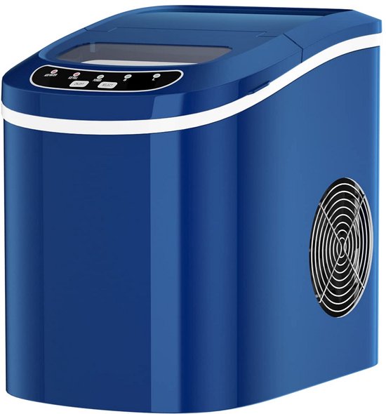 IJsblokjesmachine - IJsmaker - Drankjes Koelen - Twee Maten IJs - 12 kg Per Dag - Blauw