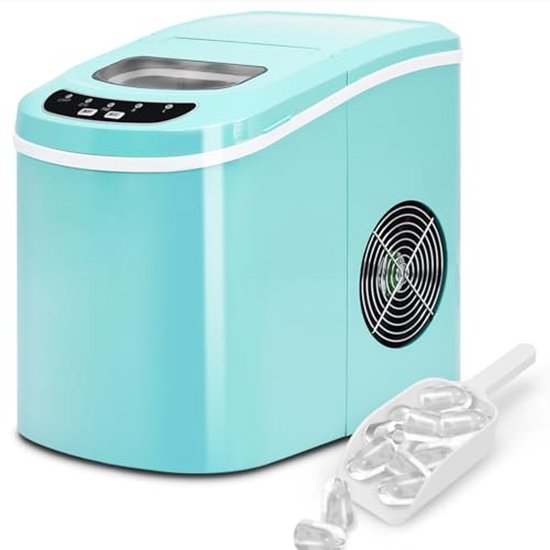 IJsblokjesmachine met 12 kg ijsproductie per 24 uur en 2 ijsblokjesmaten van Merkloos