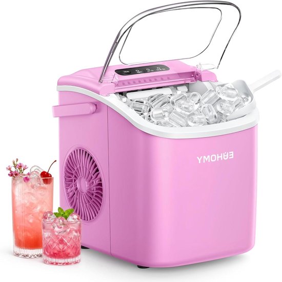 IJsblokjesmachine met handvat - IJsmaker - Snelle IJsbereiding - Zelfreinigende Functie - 118 kg per dag - Zilver