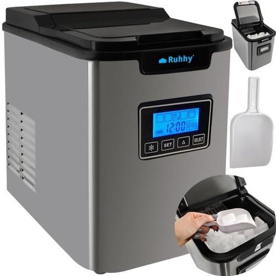 IJsblokjesmachine met ijsschep en mand, 3 formaten ijs, 12 kg per 24 uur van Domo