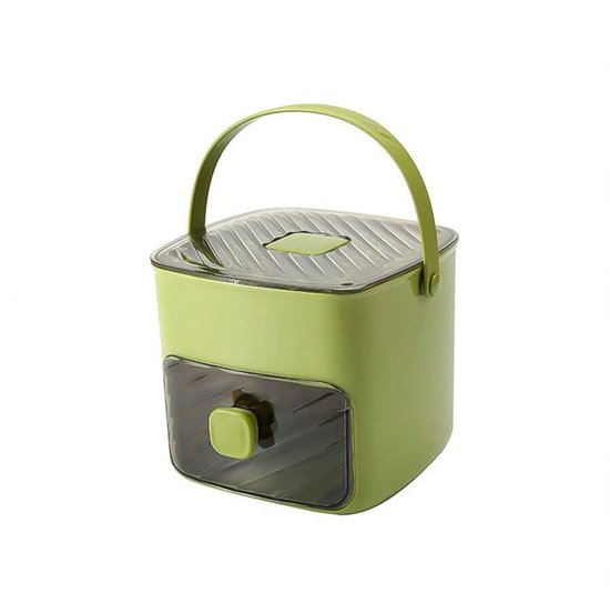 Ijsblokjesmachine Met Perstype - Ijsblokjesdoos Met Lade en Opbergbak - Rooster Herbruikbaar Ijsrooster Voor Koffiecocktails en Sap - Ideaal Voor Thuiskeukens - green van VYH