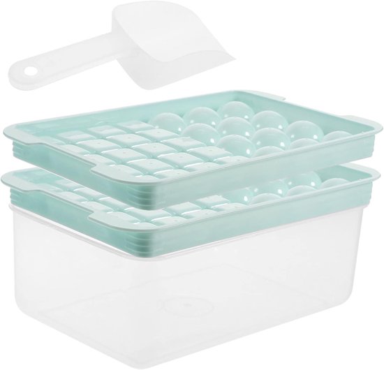 Ijsblokjesmachine Set - IJsballenmaker Ijsvorm - Drankjes Koelen - Snel Ontvormbaar - 28x16x11.5cm - Multicolor
