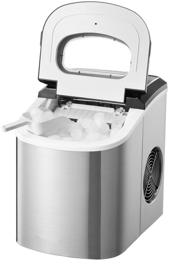 IJsblokjesmachine - Tafelmodel ijsmaker - 15 kg/24 uur - 9 ijsblokjes in 6 min - Zelfreinigend - Draagbaar - Met ijsschep en mandje - Voor thuis, keuken, kantoor en bar van Merkloos