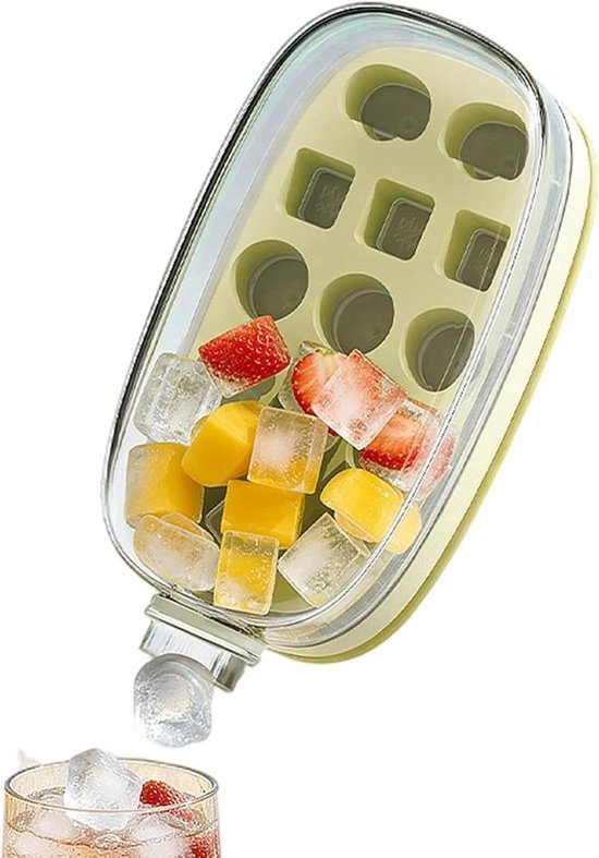 IJsblokjesmaker Beker - IJsbeker Waterkoeler - Dranken Koelen - 2-in-1 Ontwerp - 22 x 10.7 x 9.5 cm - Wit van Merkloos