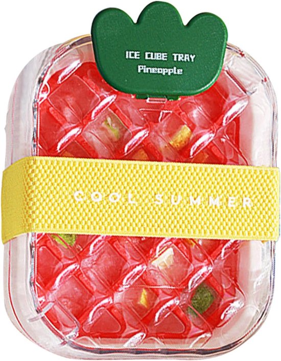 IJsblokjesmaker Beker - IJskoude Waterfles - Dranken Koelen - 2-in-1 Mal - 19 x 13 x 6 cm - Aardbei rood