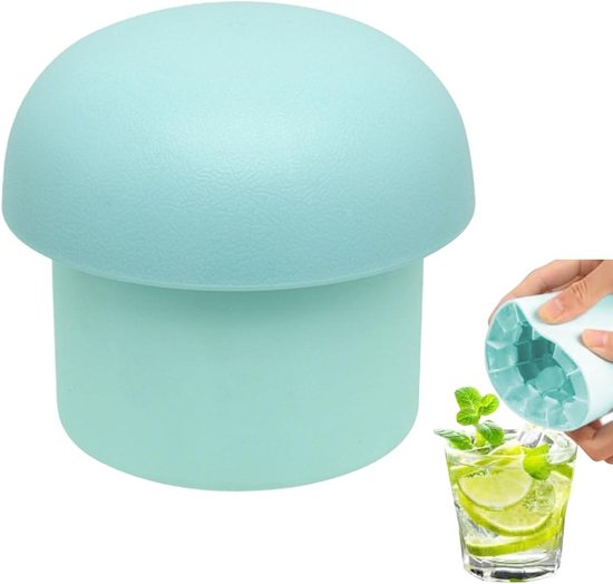 IJsblokjesmaker Cilinder - IJs Vorm - Dranken Koelen - Stapelbaar Deksel - Maakt 60 Blokjes - Blauw