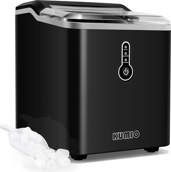 Ijsblokjesmaker - Compact Desgin - 12kg/24 Uur - 1,5 L Waterreservoir - Inclusief Ijsschep en Mand van HOMBLE.