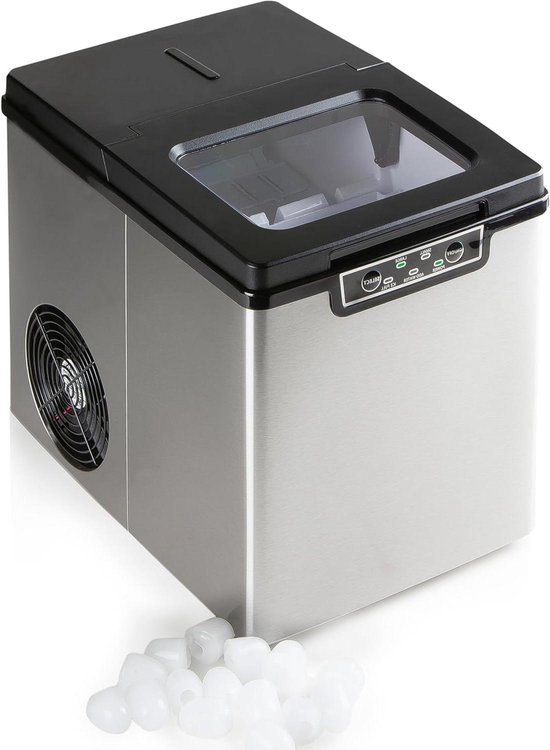 IJsblokjesmaker - IJsmachine - Dranken Koelen - Snelle Productie - 18L Tank - Zilverkleurig