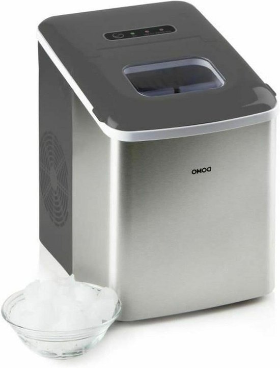 IJsblokjesmaker - IJsmachine - Verfrissende Dranken - Snel IJs in 9 Min. - 12 kg per dag - Zilverkleurig