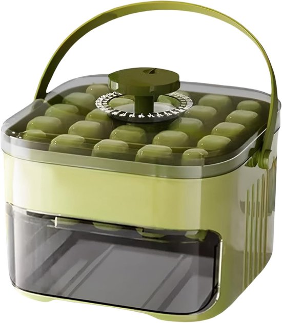 IJsblokjesmaker met Bak - Ijsblokjesvorm Container - Dranken Koelen - 25 Kleine Blokjes - 16.9 x 16.8 x 11.9 cm van Merkloos