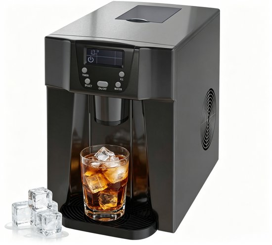 IJsblokjesmakers -2-in-1 ijsblokjesmachine Waterdispenser met Drinkwateruitgifte - 2 maten ijsblokjes- LCD-bediening- Geschikt voor thuisgebruik