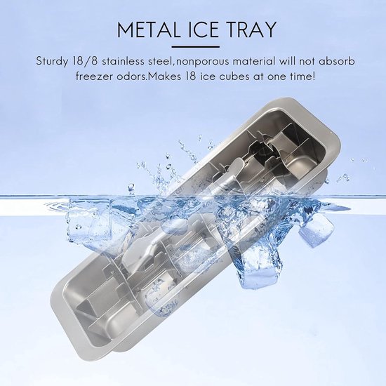 IJsblokjesschaal met hendel - 2-in-1 ijsblokjesvorm van roestvrij staal - ijscrackers toegevoegd van Livn Life