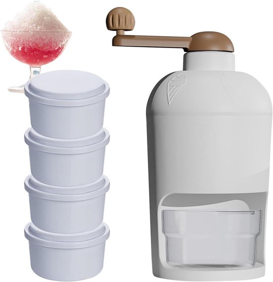 IJsbreker - Schaafijsmachine Slushie Maker - Thuis Smoothies Maken - Handmatig Zonder Elektriciteit - 14x14x24CM - Wit