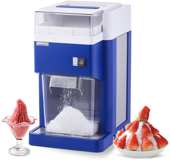 IJscrusher - Commercieel Elektrisch - Capaciteit 1,8 L - Motor 300 W - Roestvrijstalen Messen - Fijn en Luchtig IJs - Blauw van Merkloos