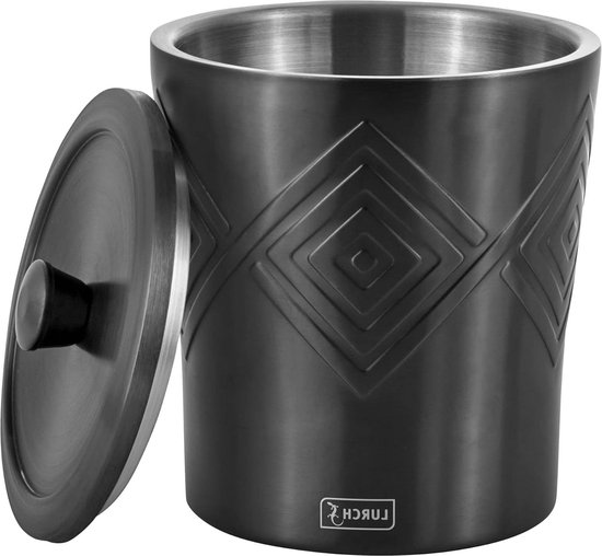 IJsemmer - dubbelwandig roestvrij staal 1500 ml - Smokey Grey - ijsblokjes koel houden van Merkloos