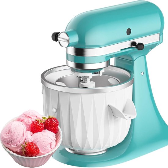 IJshulpstuk - Compatibel met Kitchenaid Mixer - Vervanging voor Kitchenaid IJsmachine - 2-kwart - Sorbet - Gelato - Bevroren Yoghurt van Upromian