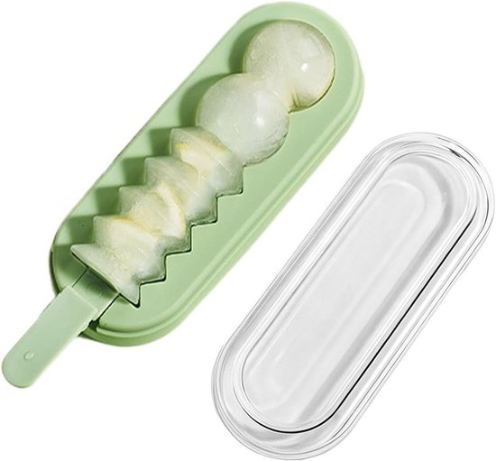 IJsjes Maker - Vriesvorm Set - Drankjes Koelen - Lekvrij Ontwerp - 21 x 8 x 4 cm - Groen