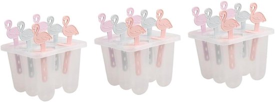 Ijsjes Makers - IJslolly Vorm - Zelf IJsjes Maken - Flamingo Handvat Design - 18 Stuks - Zoals Afgebeeld