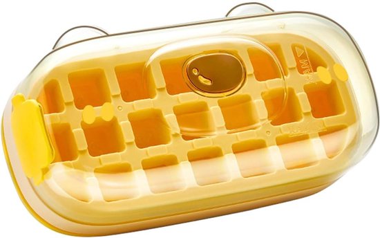 IJsklontjes Maker - Fles met Bakje - Drankjes Koelen - Modulaire Innovatie - Maat M - Geel