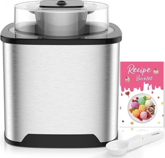 IJsmachine - 2 liter - Professionele ijsmachine - Sorbet en yoghurt bevriest in 30 minuten - Zachte ijsmachine van MN Trading