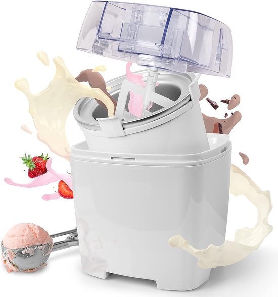 Ijsmachine - 540 W - 1,5 L Kom - Maak in Slechts 30 Minuten Zelfgemaakte Desserts als Italiaans IJs | Sorbet | Yoghurtijs | Maak Thuis in Uw Eigen Keuken Heerlijk Roomijs Schepijs van Royal Catering