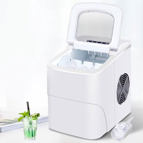 IJsmachine Aanrecht - Compacte IJsmaker - Snelle IJsblokjes - Zelfreinigende Functie - 15kg Per Dag van Merkloos