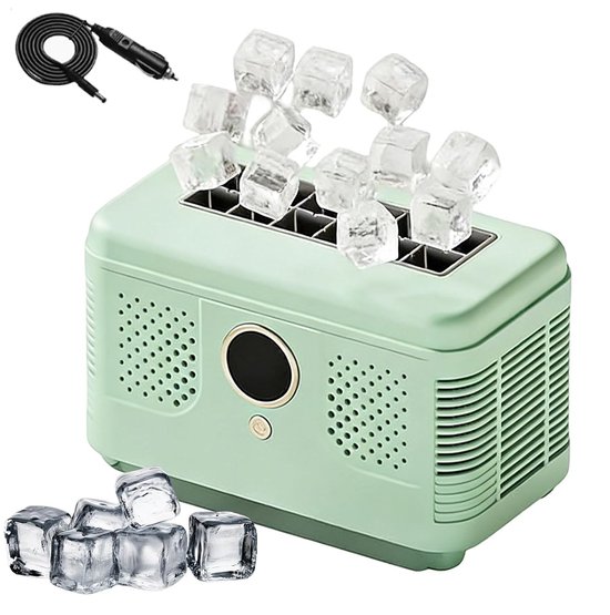 IJsmachine Aanrecht - Ijsblokjesmaker Mini - Drankjes Koelen - Snelle IJsproductie - 12 Kubussen - Wit