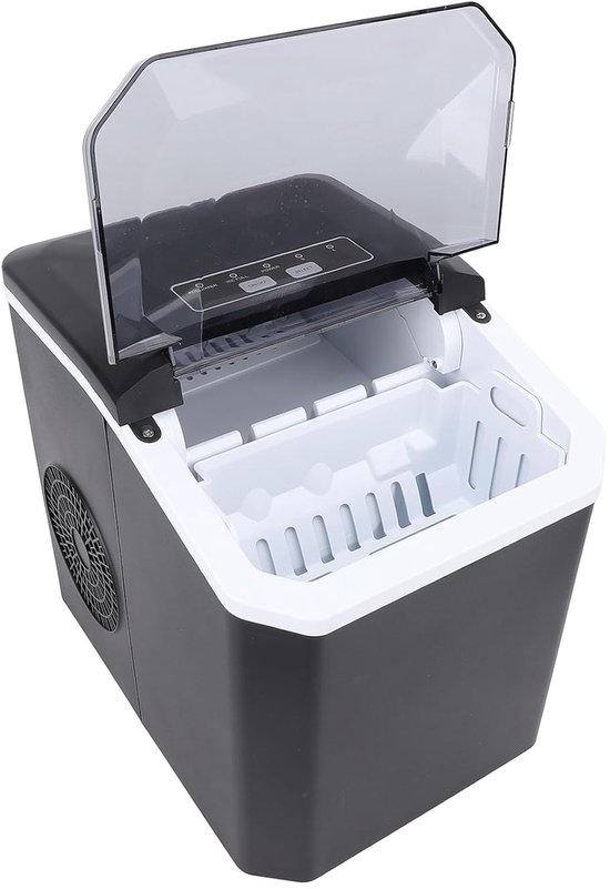 Ijsmachine aanrecht - IJsmaker keuken - Snel ijsblokjes maken - 2 maten ijsblokjes - 35 x 34 x 27 cm van Merkloos